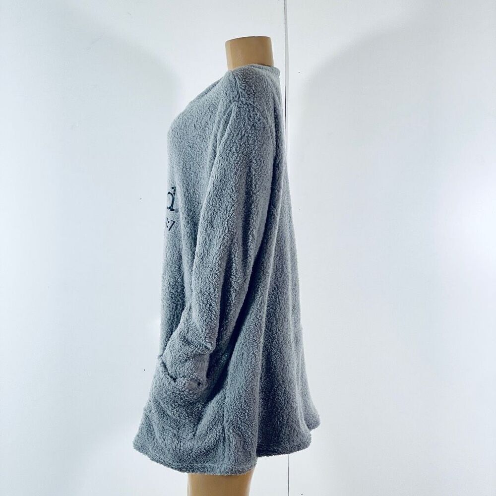 NWT Gorgeous XXL Grey Super Soft & Cozy Sherpa Teddy Pullover Sweatshirt - Picture 7 of 11